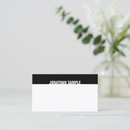 Creative Modern Elegant Black White Sjabloon B&W Visitekaartje (Staand voorkant)