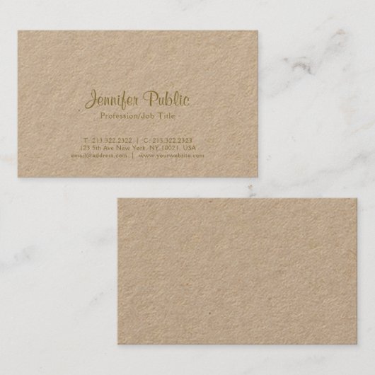 Creative Modern Elegant Colour Premium Kraft Luxur Visitekaartje (Voorkant / Achterkant)