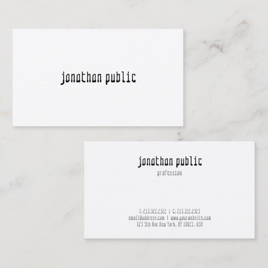 Creative modern, elegant, eenvoudig design visitekaartje (Voorkant / Achterkant)