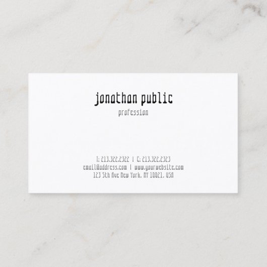 Creative modern, elegant, eenvoudig design visitekaartje (Achterkant)