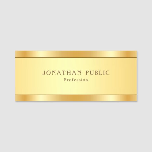 Creative Modern Elegant Gold Metallic look Trendy Naamplaatje (Voorkant)