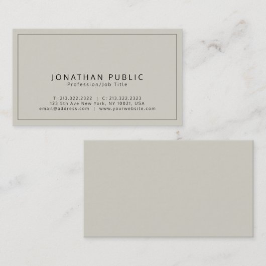 Creative Modern Elegant Premium Silk Finish Luxe Visitekaartje (Voorkant / Achterkant)