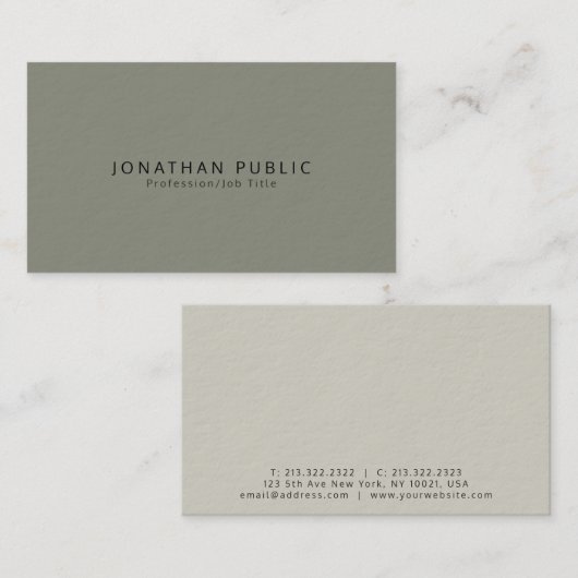 Creative Modern Elegant Premium Thick Luxe Visitekaartje (Voorkant / Achterkant)