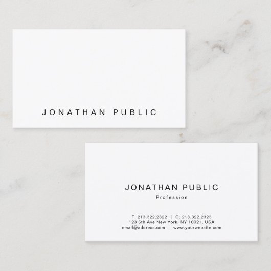Creative Modern Elegant Simple Sjabloon-minimalist Visitekaartje (Voorkant / Achterkant)