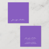 Creative Modern Elegant Violet Silk Finish Luxe Vierkante Visitekaartje (Voorkant / Achterkant)