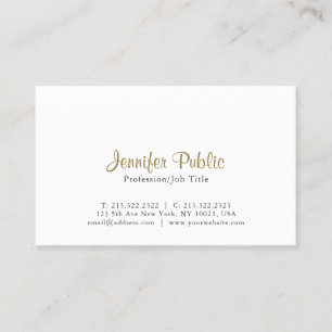 Creative Modern Elegant White Simple Plain Visitekaartje