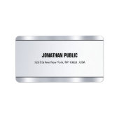 Creative Modern Glamor Black Silver Chic-Sjabloon Etiket (Voorkant)