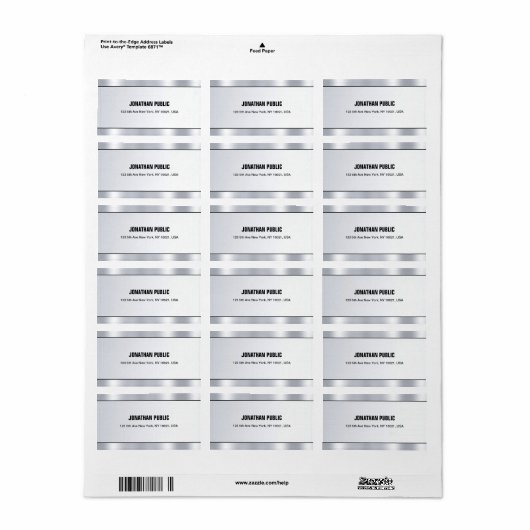 Creative Modern Glamor Black Silver Chic-Sjabloon Etiket (Full Sheet)