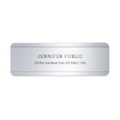Creative Modern Glamor Silver Sjabloon Chic Etiket (Voorkant)