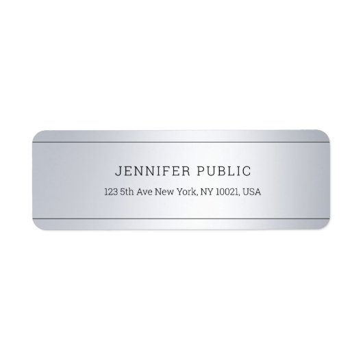 Creative Modern Glamor Silver Sjabloon Chic Etiket (Voorkant)