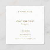 Creative Modern Gold Monogram Smart Plain Luxe Vierkante Visitekaartje (Achterkant)
