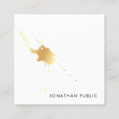 Creative Modern Gold Splash Elegant Sjabloon Vierkante Visitekaartje (Voorkant)