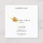 Creative Modern Gold Splash Elegant Sjabloon Vierkante Visitekaartje (Achterkant)