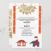 Creative Modern Indian Wedding Kaart (Voorkant / Achterkant)