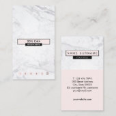 Creative modern marble PastelRoze Loyalty Verticaa Visitekaartje (Voorkant / Achterkant)