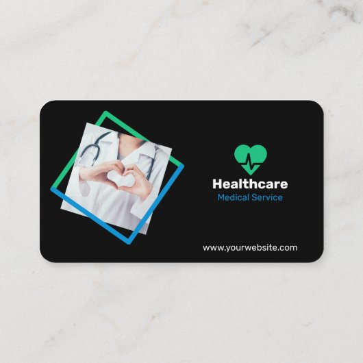 Creative Modern Medische Dienst Zwart Visitekaartje (Achterkant)