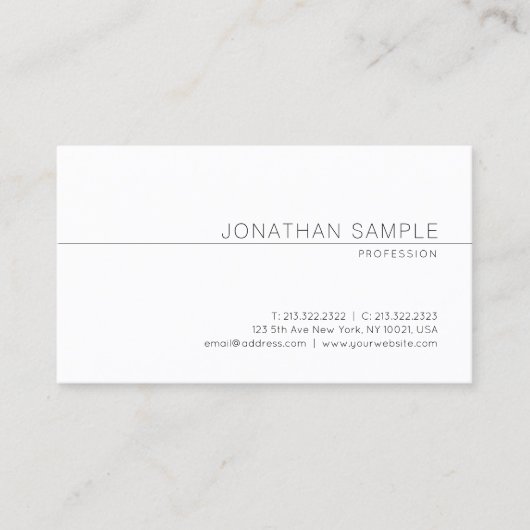 Creative Modern Minimal Design Professional Visitekaartje (Voorkant)