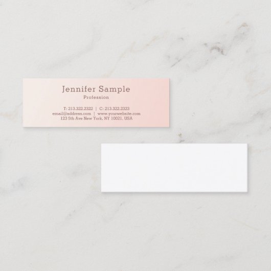 Creative Modern Minimal Design Simple Pink Cute Mini Visitekaartje (Voorkant / Achterkant)