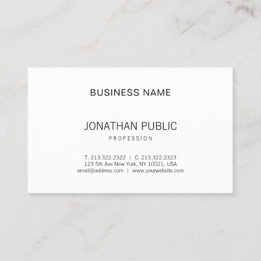 Creative Modern Minimal Professional B&W Plain Visitekaartje (Achterkant)