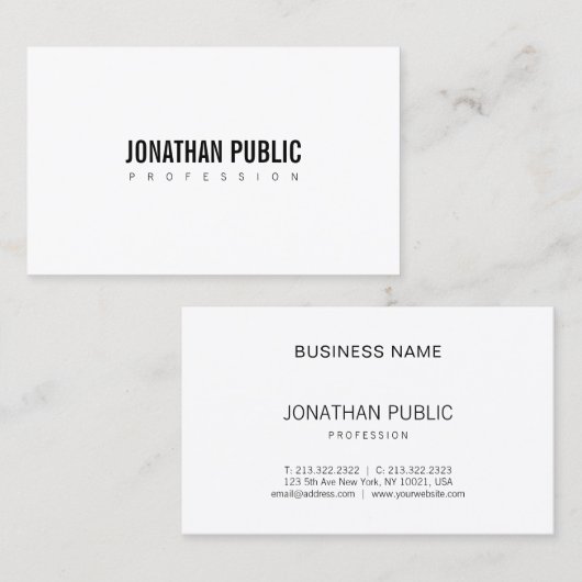 Creative Modern Minimal Professional B&W Plain Visitekaartje (Voorkant / Achterkant)