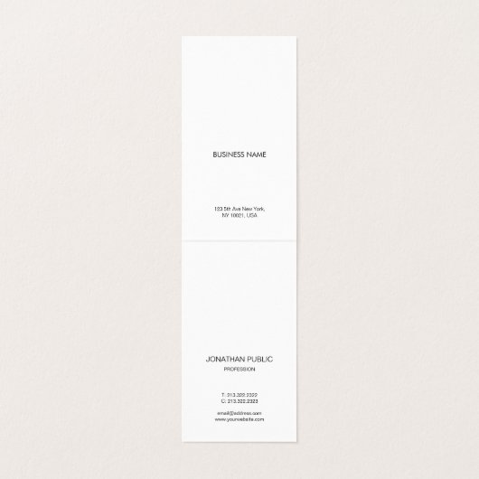 Creative Modern Minimal Professional Cool Clean Visitekaartje (Binnenkant ongevouwen)
