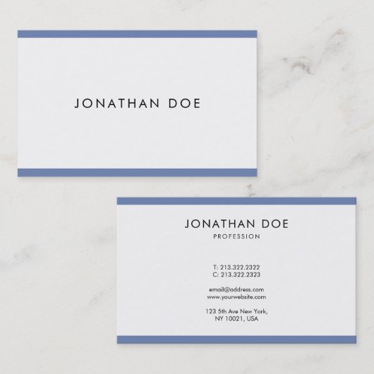 Creative Modern Minimal Professional Cool Plain Visitekaartje (Voorkant / Achterkant)