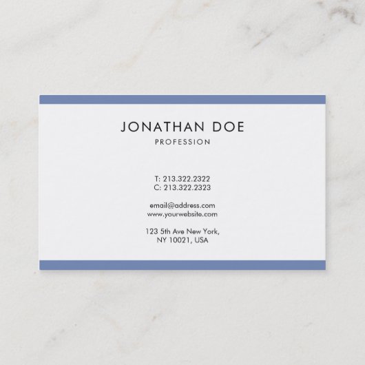 Creative Modern Minimal Professional Cool Plain Visitekaartje (Achterkant)