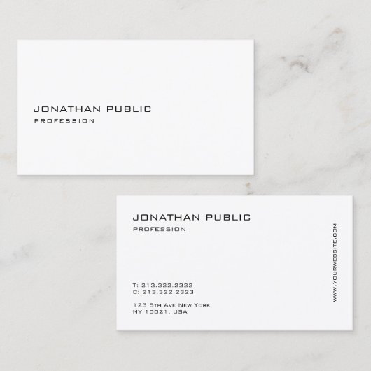 Creative Modern Minimal Professional Slanke Cool Visitekaartje (Voorkant / Achterkant)
