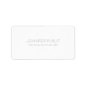 Creative Modern Minimal White Professional Chic Etiket (Voorkant)
