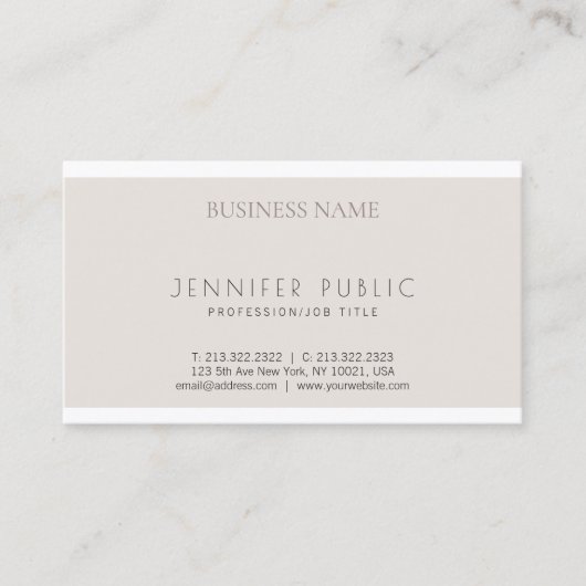 Creative Modern Minimalist Design Plain Trendy Visitekaartje (Voorkant)