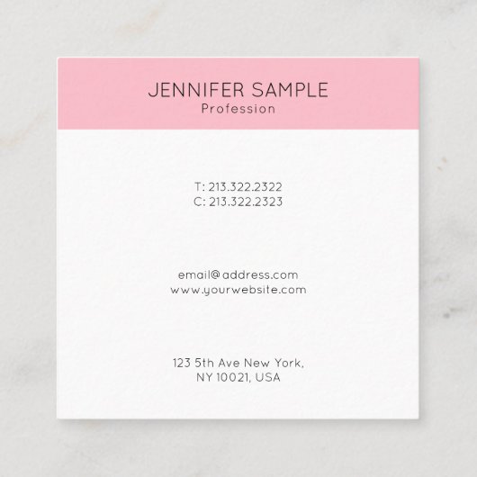 Creative Modern Minimalist Design Sjabloon Vierkante Visitekaartje (Achterkant)