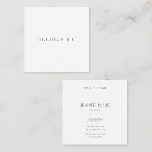 Creative Modern Minimalist Design Sjabloon Vierkante Visitekaartje (Voorkant / Achterkant)