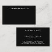 Creative Modern Minimalist Elegant Black Slank Bov Visitekaartje (Voorkant / Achterkant)