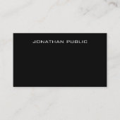 Creative Modern Minimalist Elegant Black Slank Bov Visitekaartje (Voorkant)