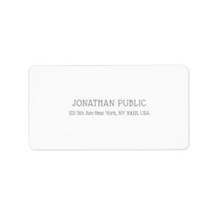 Creative Modern Minimalist Elegant Plain White Etiket