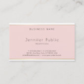 Creative Modern Minimalist Pink Gold White Plain Visitekaartje (Voorkant)