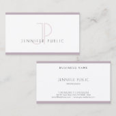 Creative Modern Minimalistical Plain Paars White Visitekaartje (Voorkant / Achterkant)