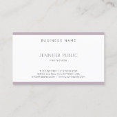 Creative Modern Minimalistical Plain Paars White Visitekaartje (Achterkant)
