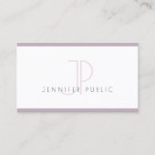 Creative Modern Minimalistical Plain Paars White Visitekaartje (Voorkant)