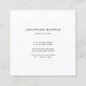 Creative Modern Monogram Black White Simple Plain Vierkante Visitekaartje (Achterkant)