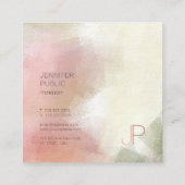 Creative Modern Monogram Luxe Elite Sjabloon Vierkante Visitekaartje (Achterkant)