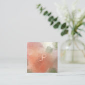 Creative Modern Monogram Luxe Elite Sjabloon Vierkante Visitekaartje (Staand voorkant)