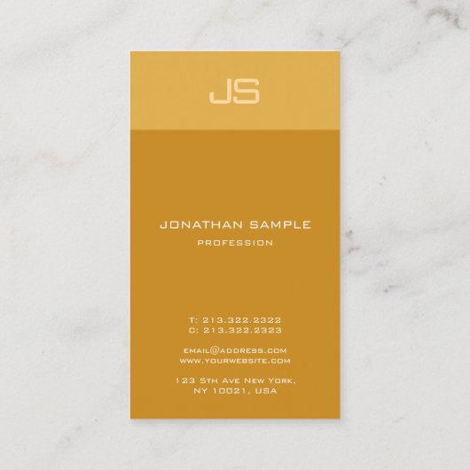 Creative Modern Monogram Trendy Verticale Sjabloon Visitekaartje (Achterkant)