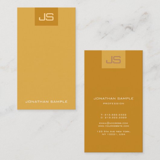 Creative Modern Monogram Vertical Trendy Sjabloon Visitekaartje (Voorkant / Achterkant)