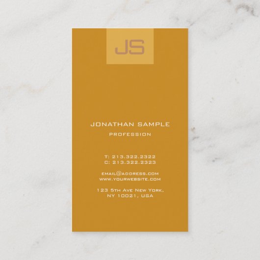 Creative Modern Monogram Vertical Trendy Sjabloon Visitekaartje (Achterkant)