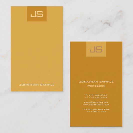 Creative Modern Monogram Verticale Elegant Sjabloo Visitekaartje (Voorkant / Achterkant)