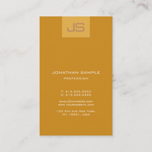 Creative Modern Monogram Verticale Elegant Sjabloo Visitekaartje (Achterkant)