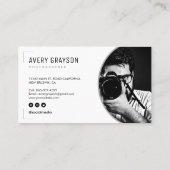 Creative Modern Photographer White en Grey Visitekaartje (Achterkant)