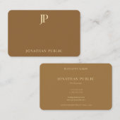 Creative Modern Plain Gold Monogram Text Trendy Visitekaartje (Voorkant / Achterkant)