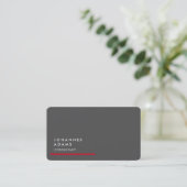 Creative Modern Plain Grey Red Trendy Visitekaartje (Staand voorkant)